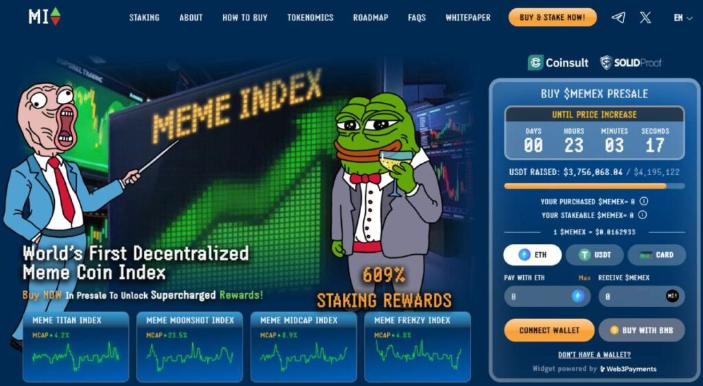 Meme Index Token Homepage