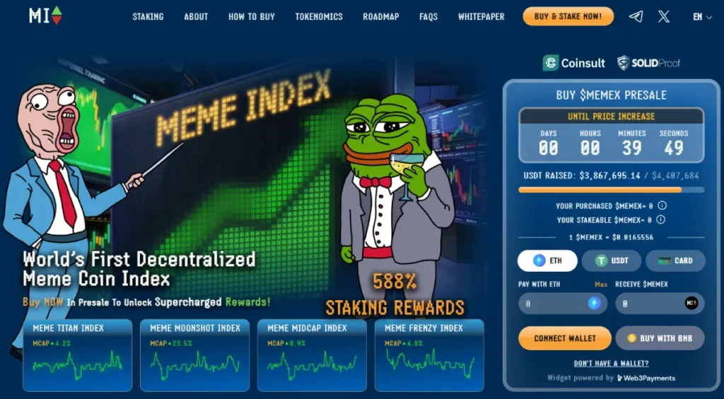 Meme Index Token Homepage